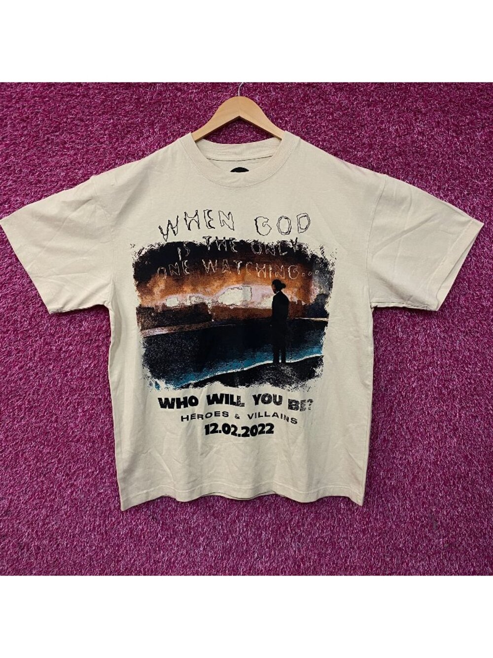Metro Boomin Heroes & Villains Oversize Washed Graphic T-Shirt  XL